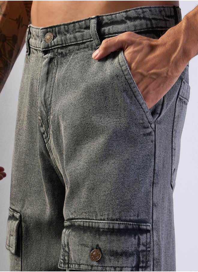 Mascln Sassafras Mid Rise Relaxed Fit Baggy Jeans by Styli  - Image 4