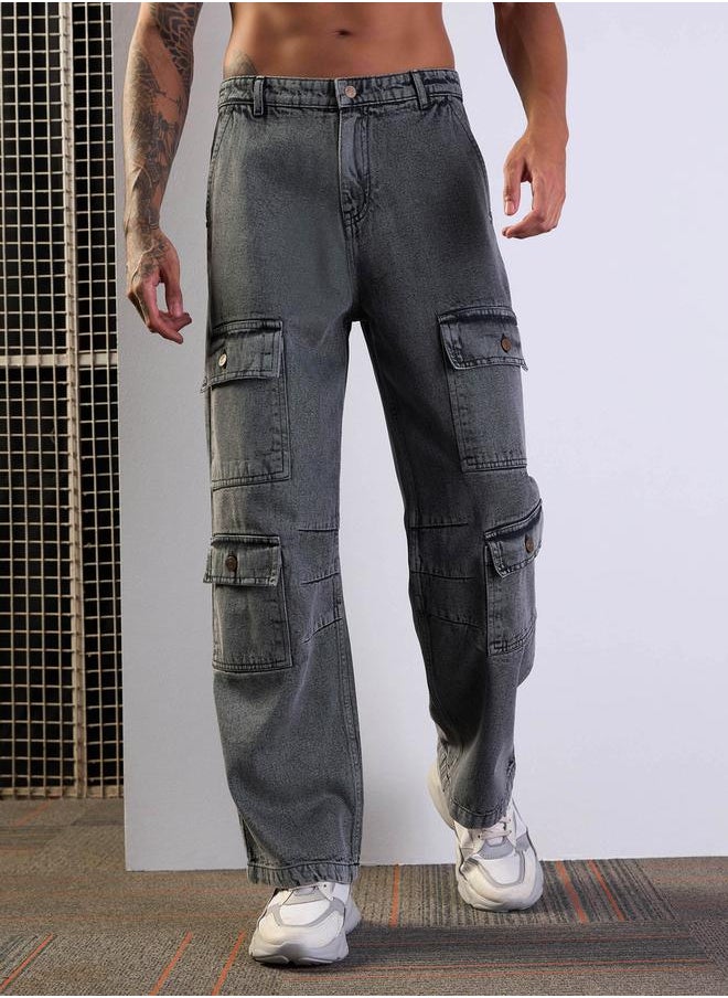 Mascln Sassafras Mid Rise Relaxed Fit Baggy Jeans by Styli  - Image 1