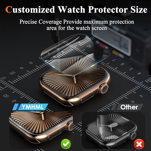 YMHML [ 8 Pack Compatible for Apple Watch Series 11 Series 10 46mm Screen Protector, [Upgrade Flexible Film] Soft HD Clear Anti-Scratch Film for iWatch Accessories - Image 2