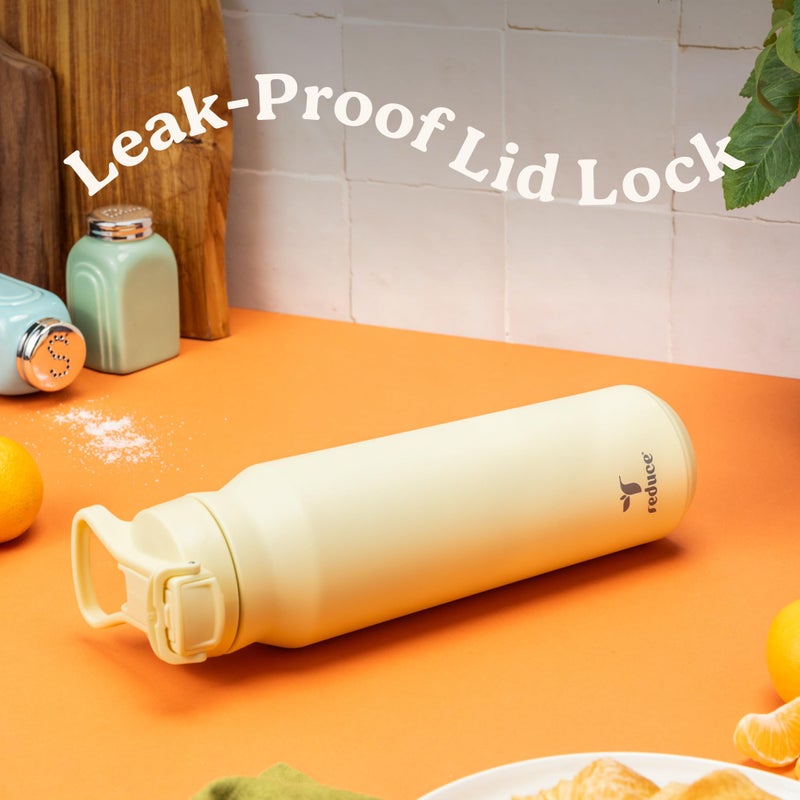 REDUCE 32 oz Hydrate Pro Stainless Steel Insulated Water Bottle - Flip Top Leak-Proof Lid, Dishwasher Safe, BPA-Free, Dual Wall Vacuum, Keeps Drinks Cold for 48 Hrs, Cup Holder Friendly - Sedona - Image 5