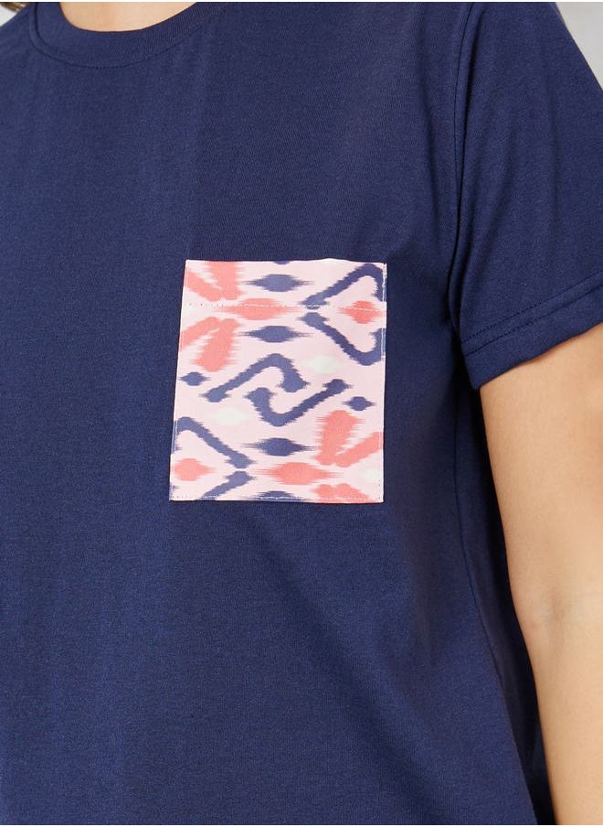 Styli Aztec Print Pocket T-Shirt & Ruffle Waist Pyjama Set  - Image 3