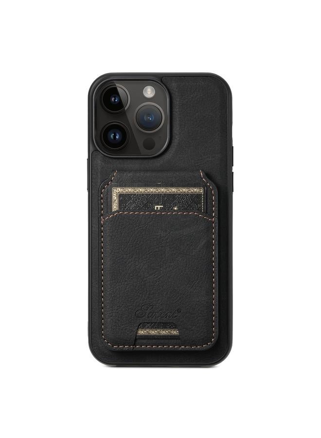 Suteni Case For iPhone 13 Pro Max H16 Litchi Texture Leather Detachable Wallet Back Phone Case - Image 1