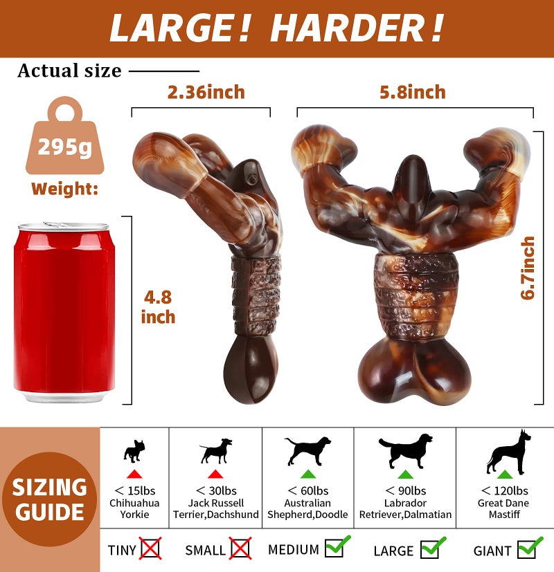 MOXIKIA Dog Chew Toys for Aggressive Chewers Almost Indestructible Dog Toys,Bacon Flavor,Tough Dog Bone Toys for Medium/Large Breed Dogs,Best Chew Toys to Keep Them Busy - Image 4