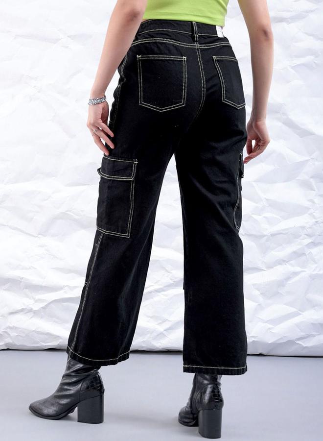 مرفوعة جينز كارجو بقصة نجار - Image 2