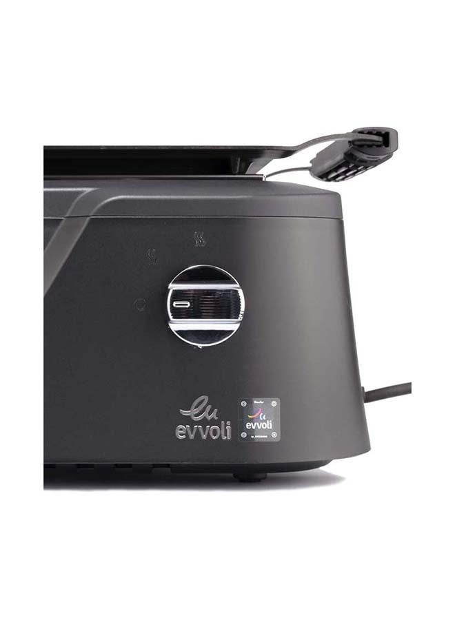 إيفولي شواية كهربائية داخلية وخارجية غير لاصقة بدون دخان بضمان لمدة عامين 1800 W EVKA-GR1660B أسود - Image 4