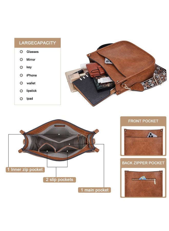 Caitina Crossbody Bag Women Vegan Leather Hobo Handbag Trendy Crossbody Shoulder Bag Purses For Women with 2 Adjustable Strap, A1-1 Zong, 12 x 3.5 x 10 inches - Image 4