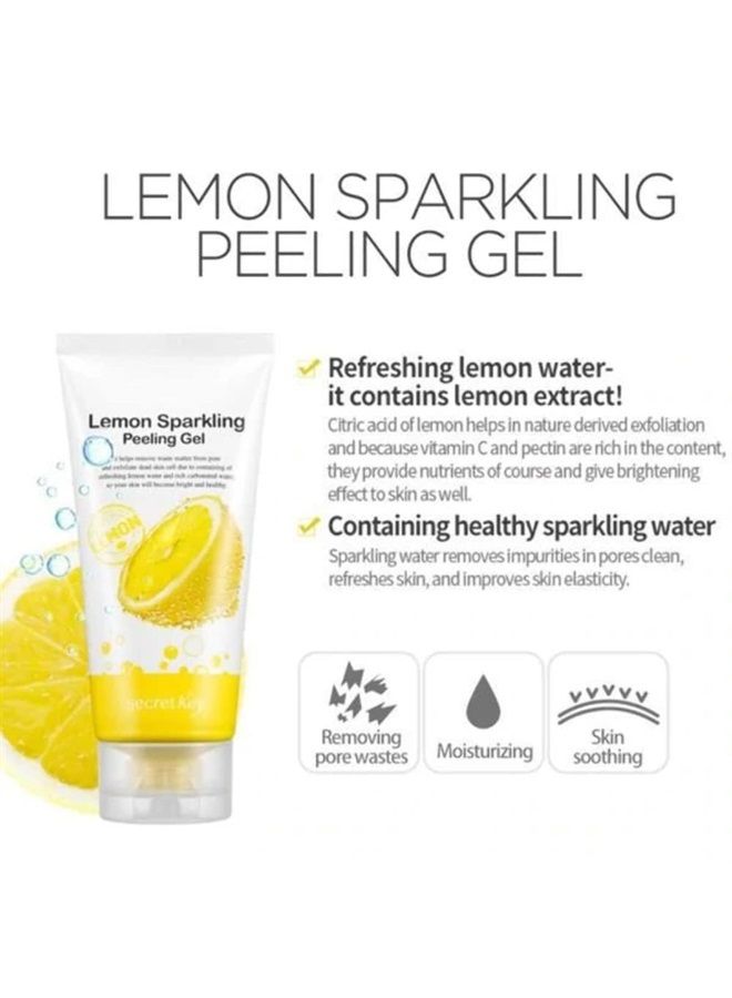 SECRET KEY Lemon Sparkling Peeling Gel 4.05 fl.0z.(120ml) 2pcs + 4 Random Sample Pouch - Lemon Water and Sparkling Water Skin Purifying Exfoliater, Removes Dead Cells, Sebum Clear Pore Care - Image 3