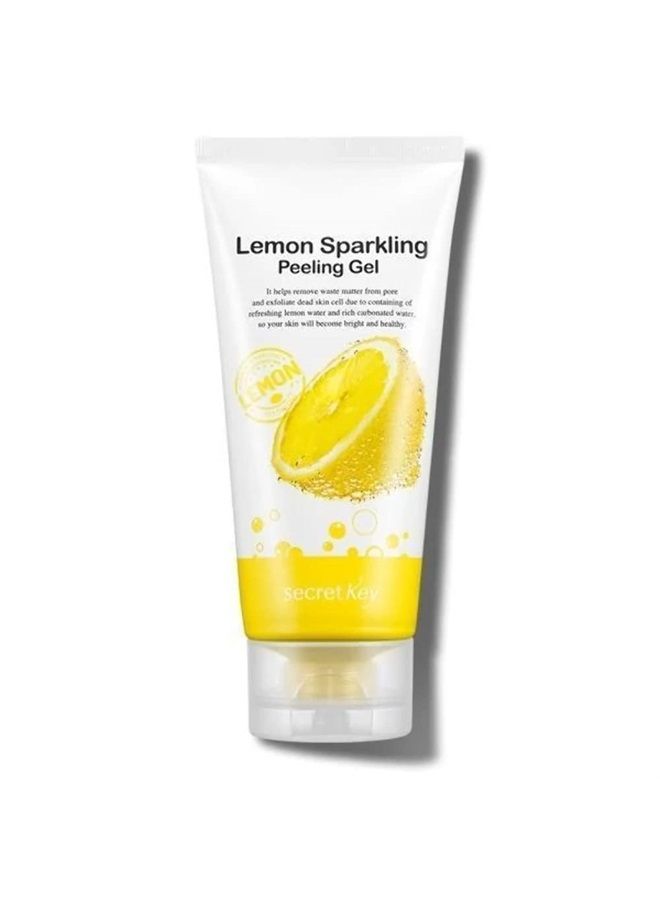 SECRET KEY Lemon Sparkling Peeling Gel 4.05 fl.0z.(120ml) 2pcs + 4 Random Sample Pouch - Lemon Water and Sparkling Water Skin Purifying Exfoliater, Removes Dead Cells, Sebum Clear Pore Care - Image 1