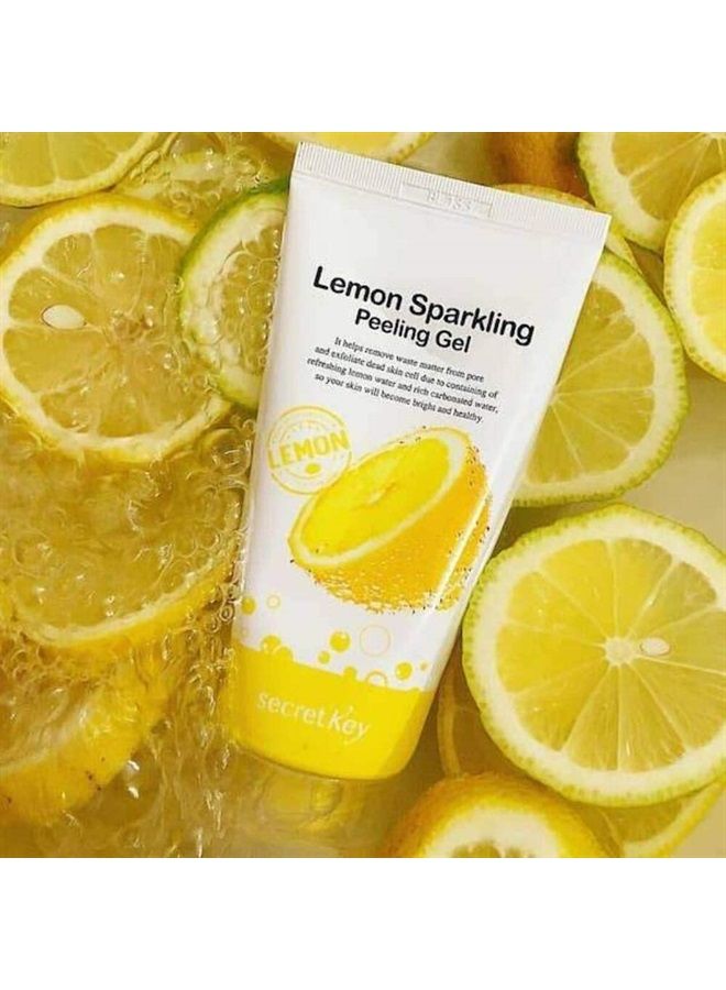 SECRET KEY Lemon Sparkling Peeling Gel 4.05 fl.0z.(120ml) 2pcs + 4 Random Sample Pouch - Lemon Water and Sparkling Water Skin Purifying Exfoliater, Removes Dead Cells, Sebum Clear Pore Care - Image 4