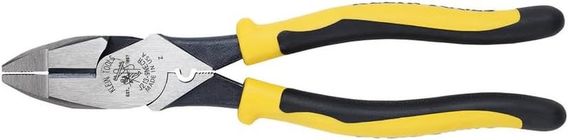 Klein Tools J213-9NECR 9-Inch Jouneyman Pliers with Crimping Die and High-Leverage Design - Image 1