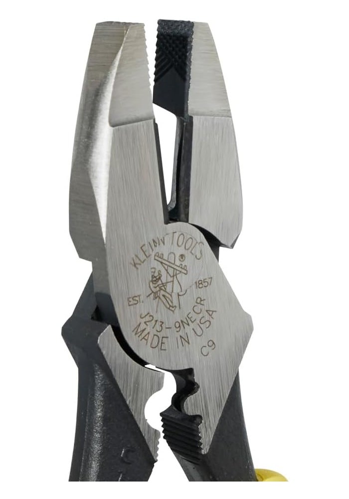 Klein Tools J213-9NECR 9-Inch Jouneyman Pliers with Crimping Die and High-Leverage Design - Image 4