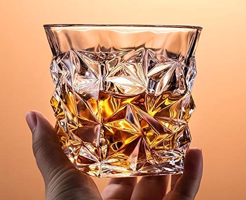 NVRA Diamond Designing Clear Cut Modern Fashioned 300ML Glass to Serve and Take Different Drinks Transparent_300 ml Set of 12 - Image 2