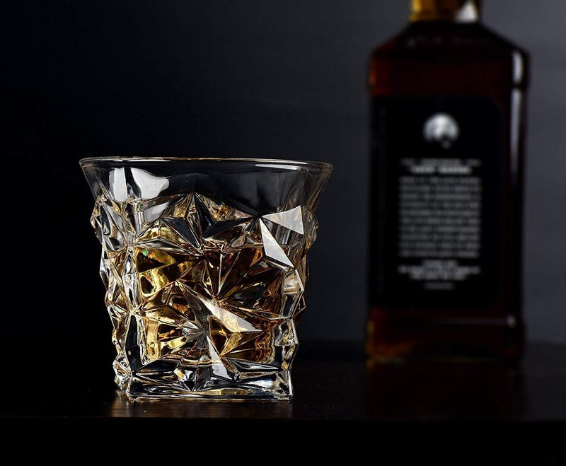 NVRA Diamond Designing Clear Cut Modern Fashioned 300ML Glass to Serve and Take Different Drinks Transparent_300 ml Set of 12 - Image 4