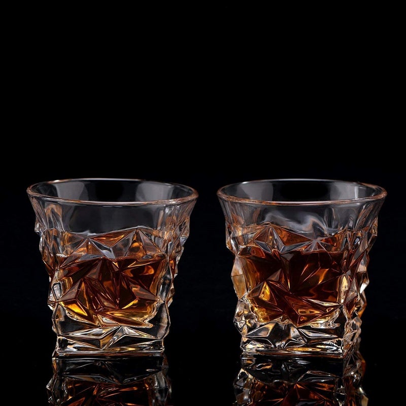 NVRA Diamond Designing Clear Cut Modern Fashioned 300ML Glass to Serve and Take Different Drinks Transparent_300 ml Set of 12 - Image 5