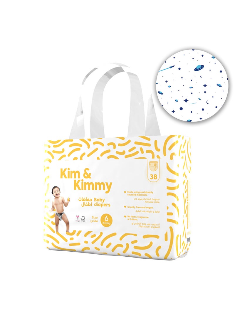Kim & Kimmy Baby Size 6 Diapers 15 To 20Kg 38 Diapers - Image 5