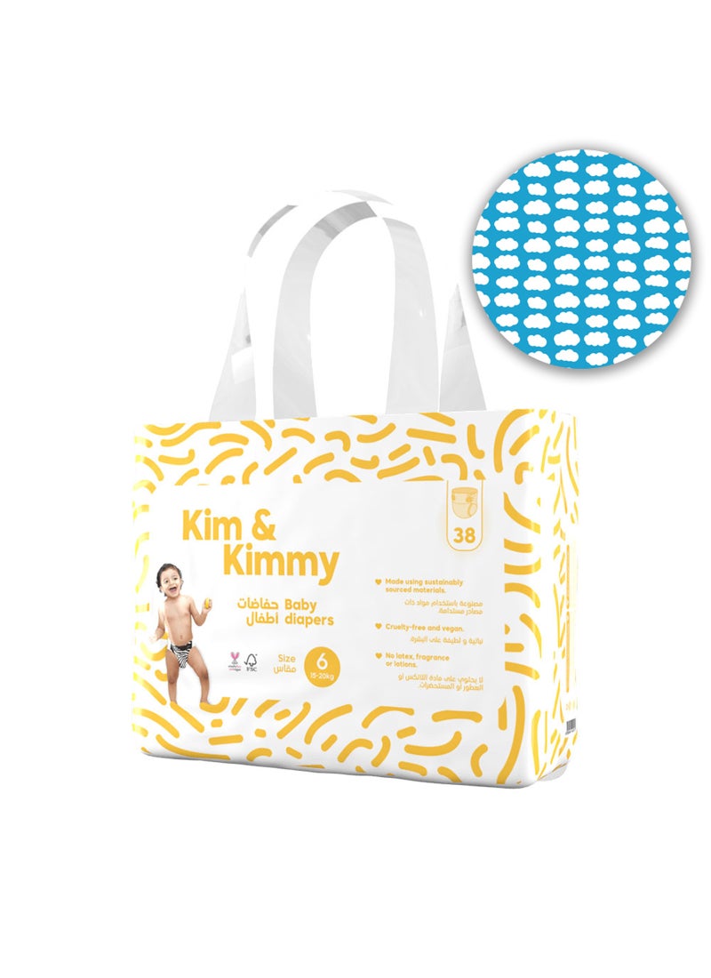 Kim & Kimmy Baby Size 6 Diapers 15 To 20Kg 38 Diapers - Image 4