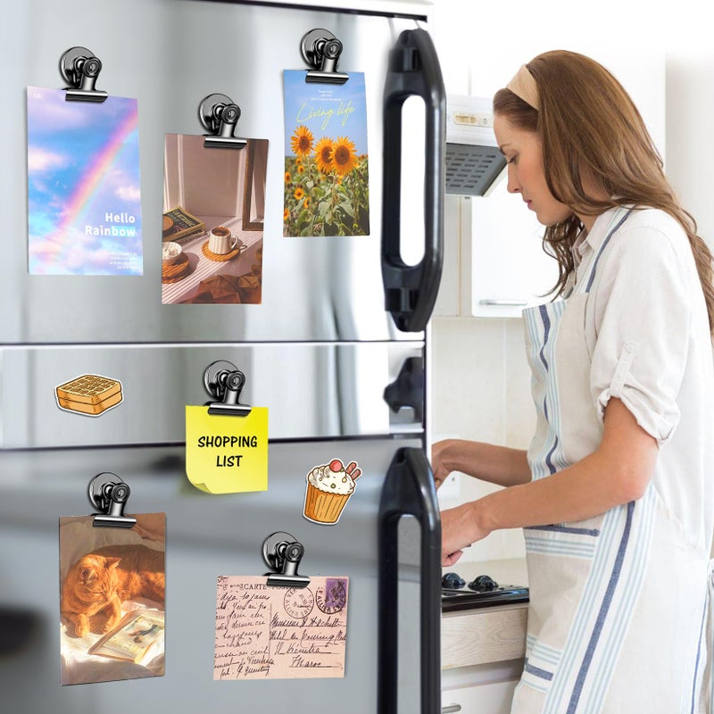 WUDIME 20 Pack Magnetic Clips, Fridge Magnets Refrigerator Magnets, Black Magnet Clips for Whiteboard, Clip Magnets for Photo Displays, Home, Office, Classroom - Image 2