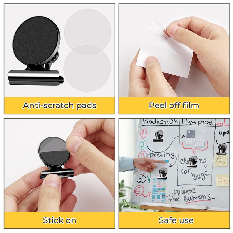 WUDIME 20 Pack Magnetic Clips, Fridge Magnets Refrigerator Magnets, Black Magnet Clips for Whiteboard, Clip Magnets for Photo Displays, Home, Office, Classroom - Image 4