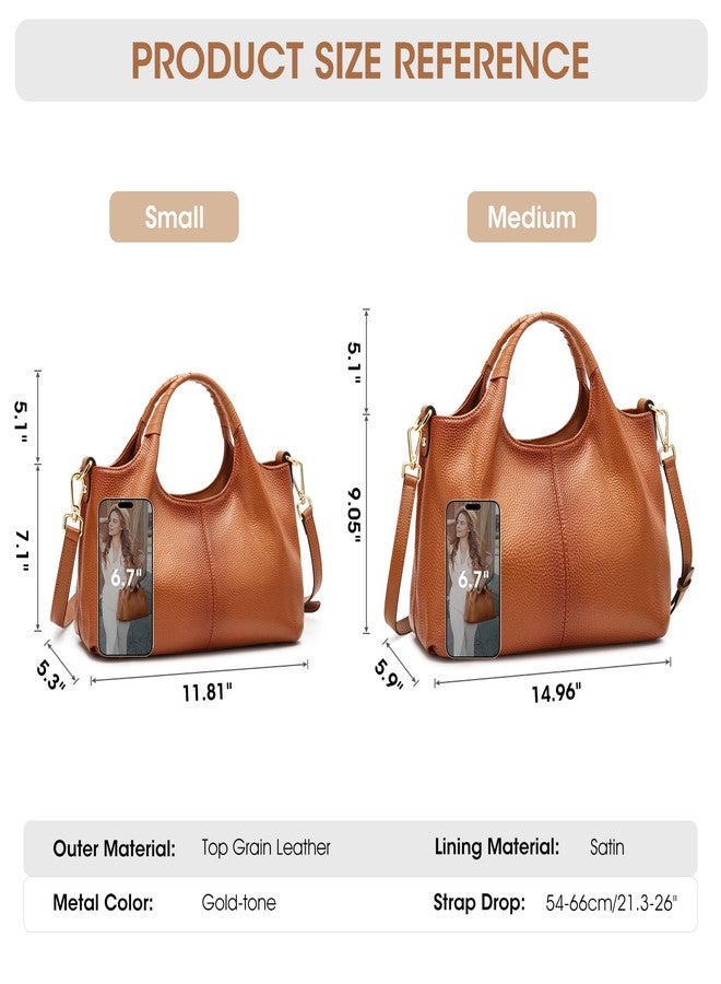 Kattee Leather Purses and Handbags for Women, Medium Crossbody Bags Trendy, Soft Shoulder Satchel Bags, Sorrel - Image 4
