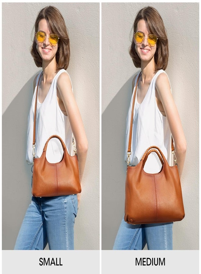 Kattee Leather Purses and Handbags for Women, Medium Crossbody Bags Trendy, Soft Shoulder Satchel Bags, Sorrel - Image 3
