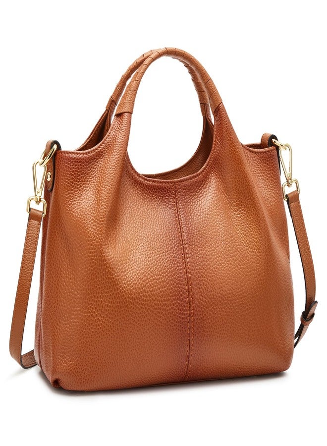 Kattee Leather Purses and Handbags for Women, Medium Crossbody Bags Trendy, Soft Shoulder Satchel Bags, Sorrel - Image 1