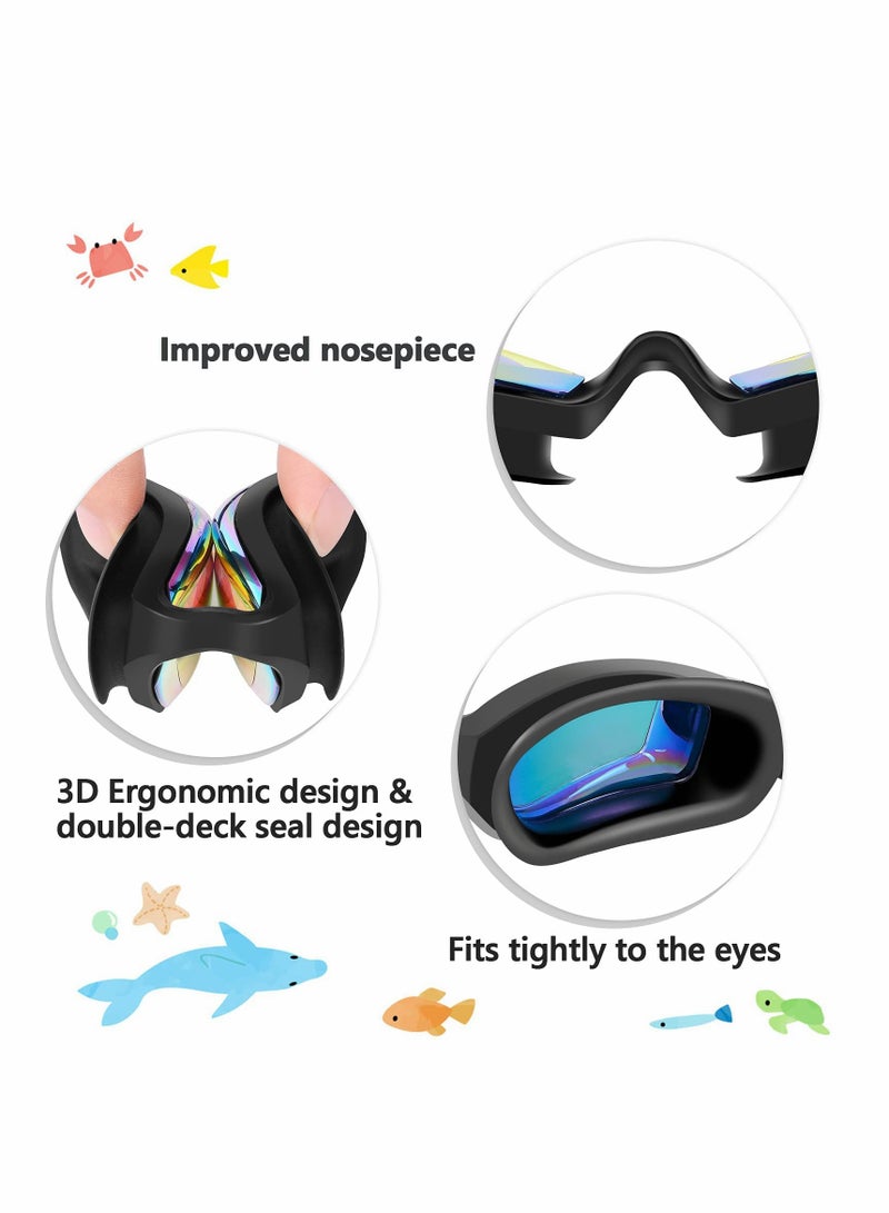 KASTWAVE Swim Goggles for Kids, 2 Pack Swimming Goggles, No leaking, Anti-Fog Waterproof Anti-UV Clear Vision Water Pool Goggles - Image 4