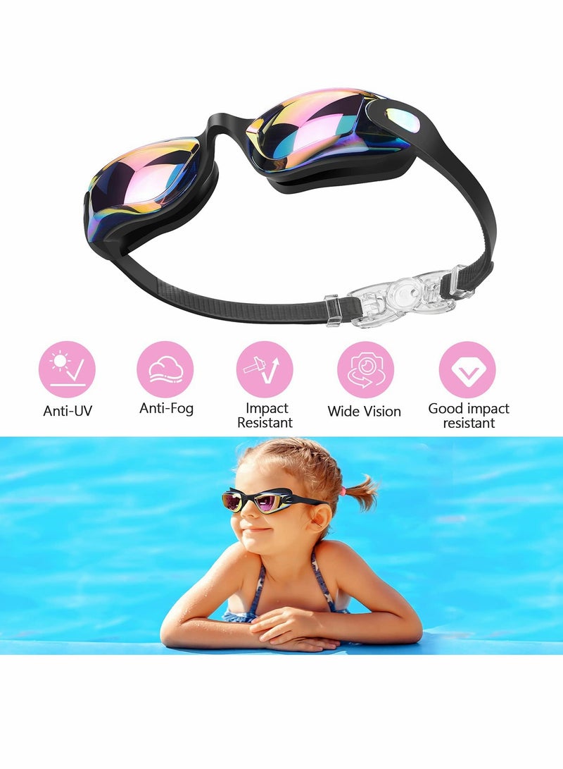 KASTWAVE Swim Goggles for Kids, 2 Pack Swimming Goggles, No leaking, Anti-Fog Waterproof Anti-UV Clear Vision Water Pool Goggles - Image 3