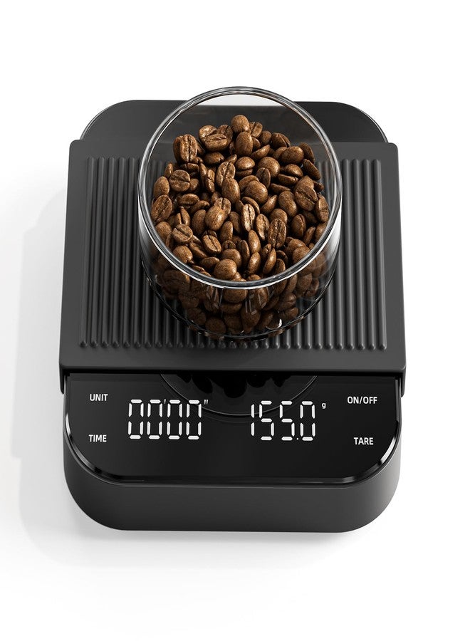 Meilen Mini Espresso Coffee Scale with Timer - 0.1g Precise, USB Rechargeable, 6 Weight Units, 2kg Digital Scale for Espresso, Pour Over, Drip, Kitchen (3kg Black 1 Pack) - Image 1