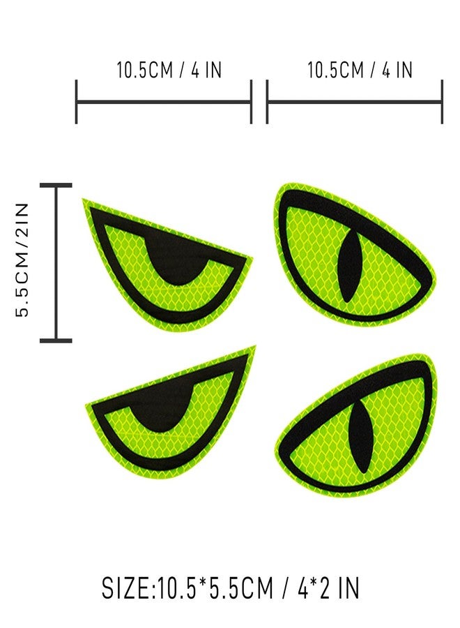 Thcbme 2 Pack Car Stickers Eye Yellow Night Safety Driving Reflective Cute Caution Decal, Motorcycle Helmet Stickers Decals, for Bumpers, Window, Laptop, Wall (Yellow) Reflective 4" by 2" - Image 2