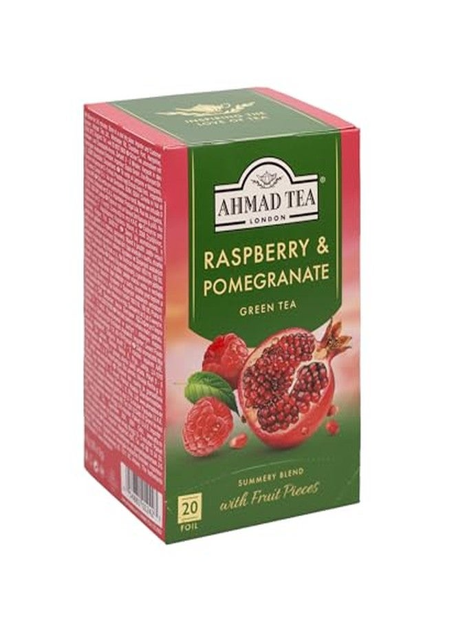 Ahmad Tea Ahmad Raspberry & Pomegranate Flavoured Green Tea with Fruit Pieces 20 Bags - Image 4