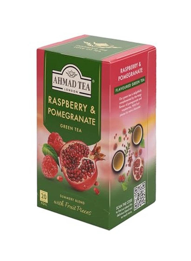 Ahmad Tea Ahmad Raspberry & Pomegranate Flavoured Green Tea with Fruit Pieces 20 Bags - Image 3