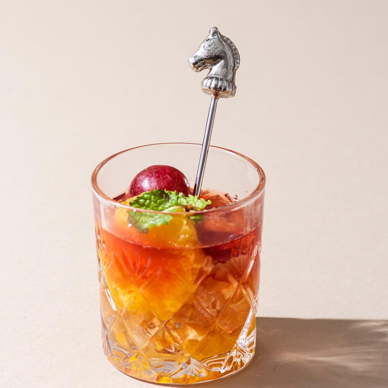Nestroots Silver Stainless Steel Horse Cocktail Picks | 5 Inches Metallic Animal-Themed Cocktail Accessory for Garnishing Drinks, Serving Snacks, and Enhancing Table Settings & Bar Displays - Image 1