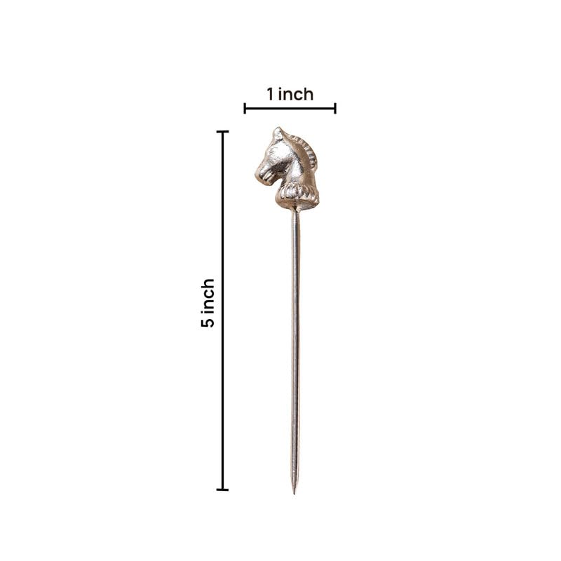 Nestroots Silver Stainless Steel Horse Cocktail Picks | 5 Inches Metallic Animal-Themed Cocktail Accessory for Garnishing Drinks, Serving Snacks, and Enhancing Table Settings & Bar Displays - Image 4