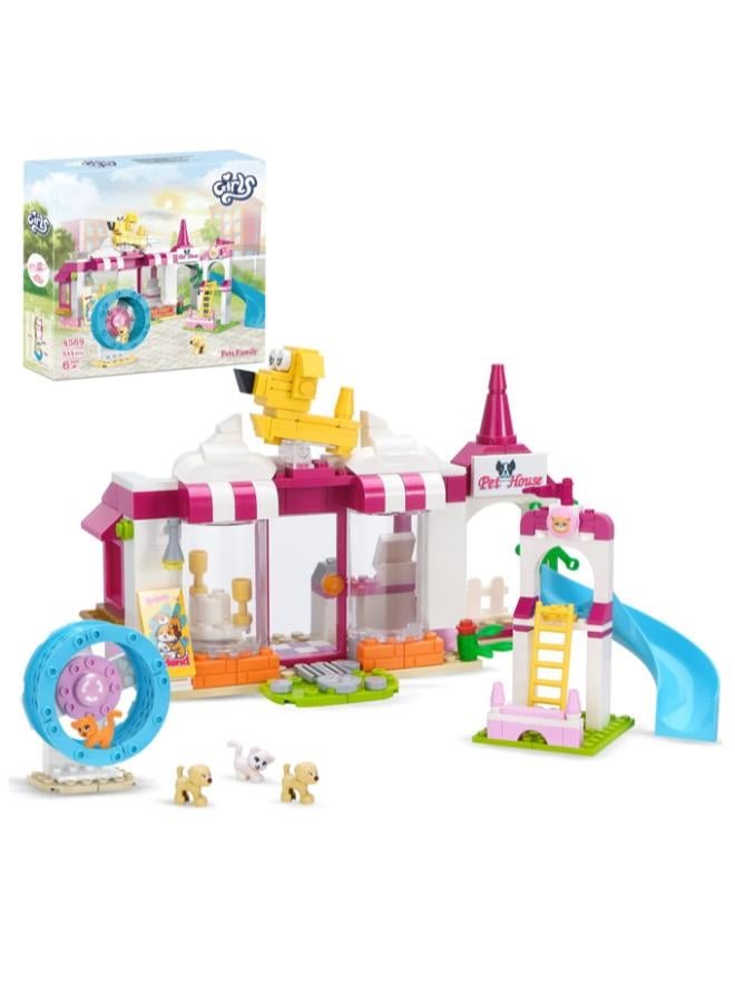 COGO COGO Pet Construction Kit, Care Centre for Dogs and Cats, Friends Animals, Play Set, Pet Playground with Slide, Girls and Boys, Toy for Children from 6 Years, 244 Pieces  - Image 2