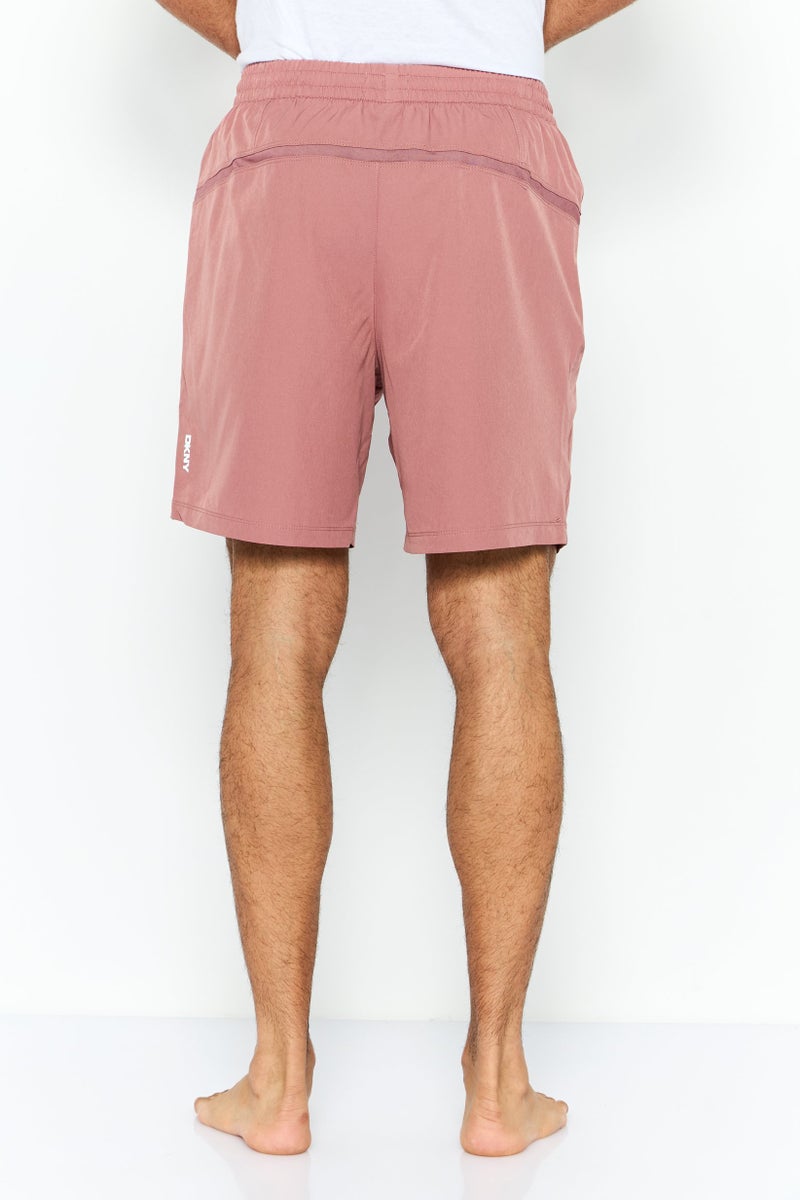 DKNY Men Brand Logo Board Shorts, Mauve - Image 4
