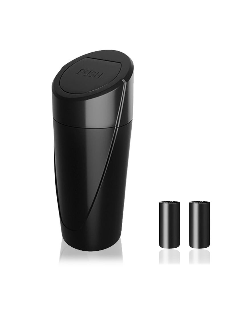 Bukela Car Trash Can Bin with Lid - Car Garbage Can Cup Holder - Black Mini Leakproof Vehicle Trash Garbage Can Bin with 40pcs Trash Bags-Car Organizers and Storage for Front Back Seat Accessories - Image 1