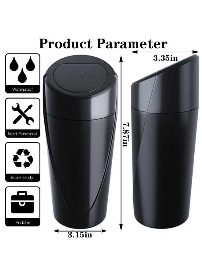 Bukela Car Trash Can Bin with Lid - Car Garbage Can Cup Holder - Black Mini Leakproof Vehicle Trash Garbage Can Bin with 40pcs Trash Bags-Car Organizers and Storage for Front Back Seat Accessories - Image 4