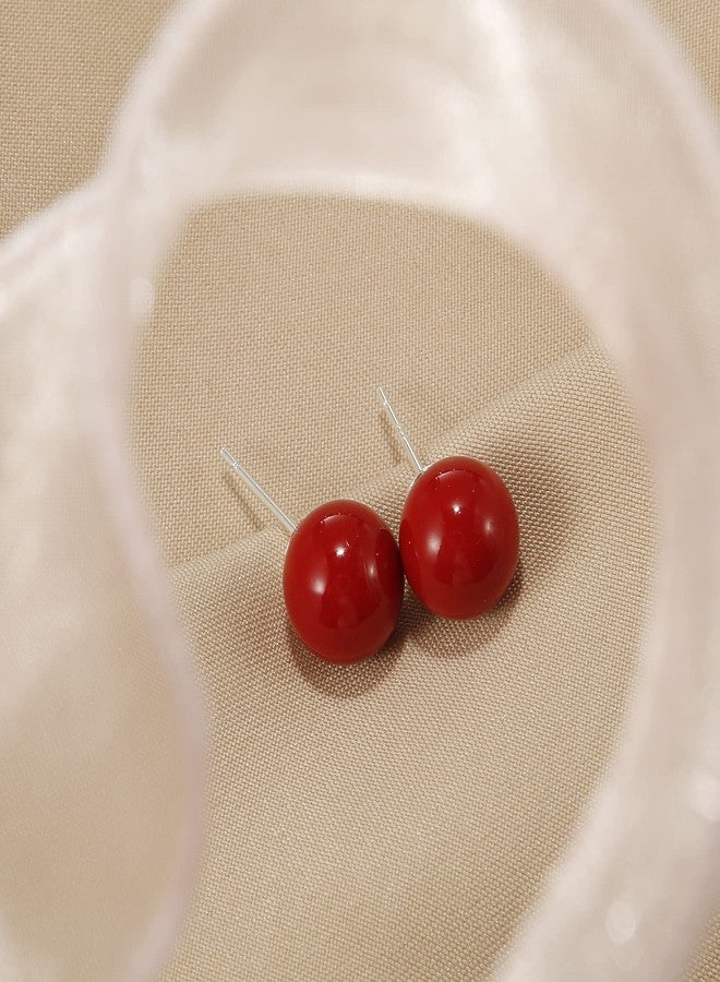 lureme 4 Pairs Round Simulated Shell Pearl Stud Earrings Faux Pearl Earrings Pack (er006323) (Color) - Image 3