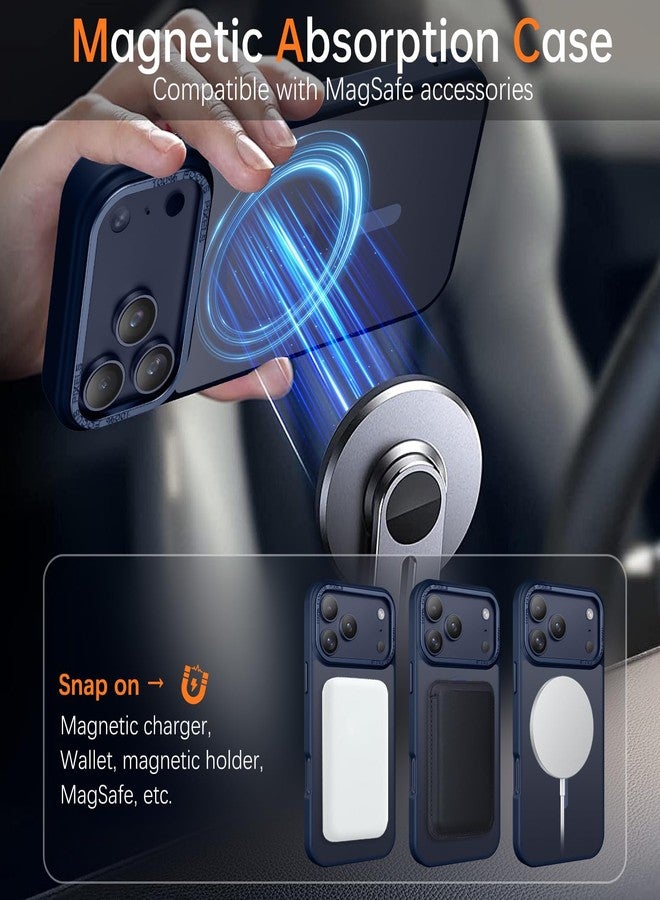 BENTOBEN Magnetic for iPhone Pro Case [Compatible with Magsafe] Translucent Matte Pro Phone Case Slim Shockproof Women Men Girls Boys Protective Cover Cases for iPhone Pro 6.1", Navy Blue - Image 2