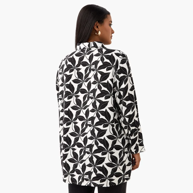  أولا بوبكن Plus Size Ulla Popken All-Over Floral Print Shirt