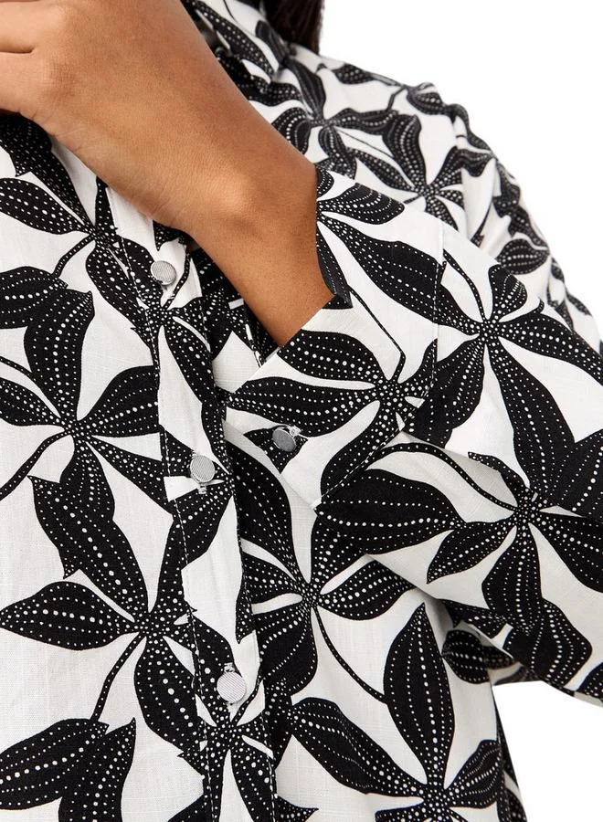 Ulla Popken Plus Size Ulla Popken All-Over Floral Print Shirt