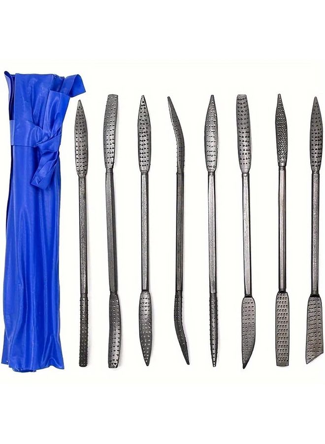 8pcs Wood Carving File Set Dual Ended Riffler Rasps For Woodworking Shaping Grinding - Image 2