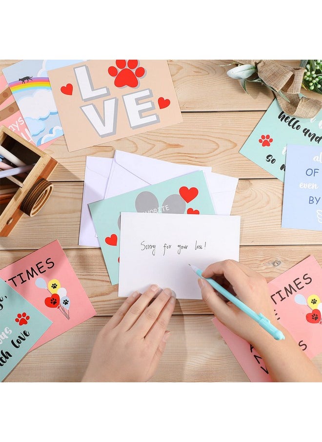 Fainne - 16 Sets Pet Sympathy Cards Dog Condolences Cards Pet Bereavement Card And Envelopes Loss Of Pet Dog Sympathy Cards With Inside Messages For Pet Lovers Greeting Cards (Chromatic Style) - Image 1