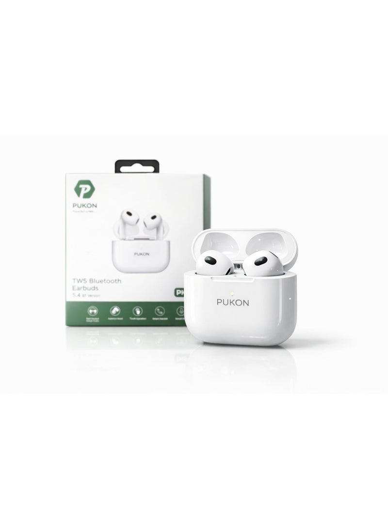 PUKON PK-11 Wireless Earbuds Bluetooth 5.4 with USB-C Charging Case & Charging Cable, 13mm HiFi Bass, Touch Control, Dual Mic, In-Ear TWS Headset for iPhone & Android – 1 Year Warranty - Image 4