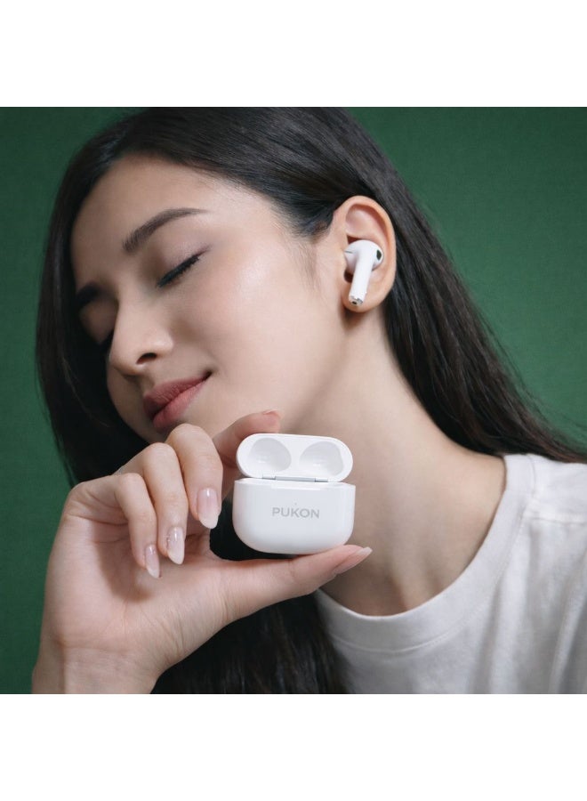 PUKON PK-11 Wireless Earbuds Bluetooth 5.4 with USB-C Charging Case & Charging Cable, 13mm HiFi Bass, Touch Control, Dual Mic, In-Ear TWS Headset for iPhone & Android – 1 Year Warranty - Image 2