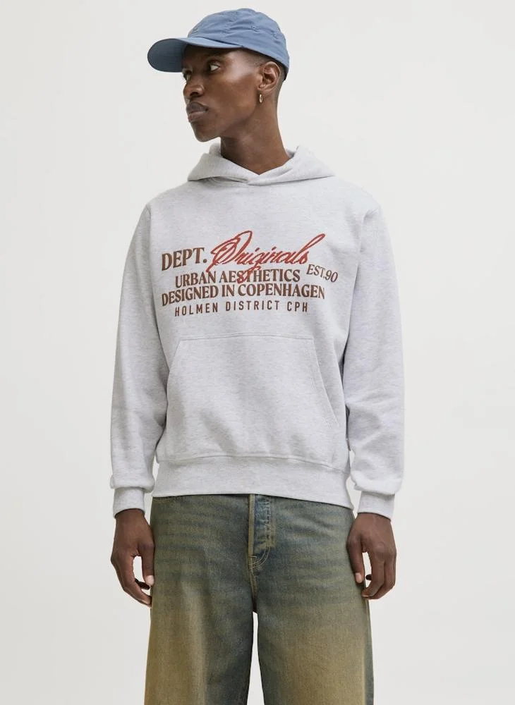 Text Print Regular Fit Hoodie