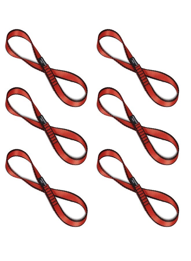 KLYTORX 18MM Nylon Climbing Sling Runner - 23KN CE2008/EN566 Certified Climbing Webbing for Rock Climbing, Rappelling, Mountaineering, Outdoor Adventures, Emergency Anchoring 30cm/ 12inch |Pack of 6（Red） - Image 1