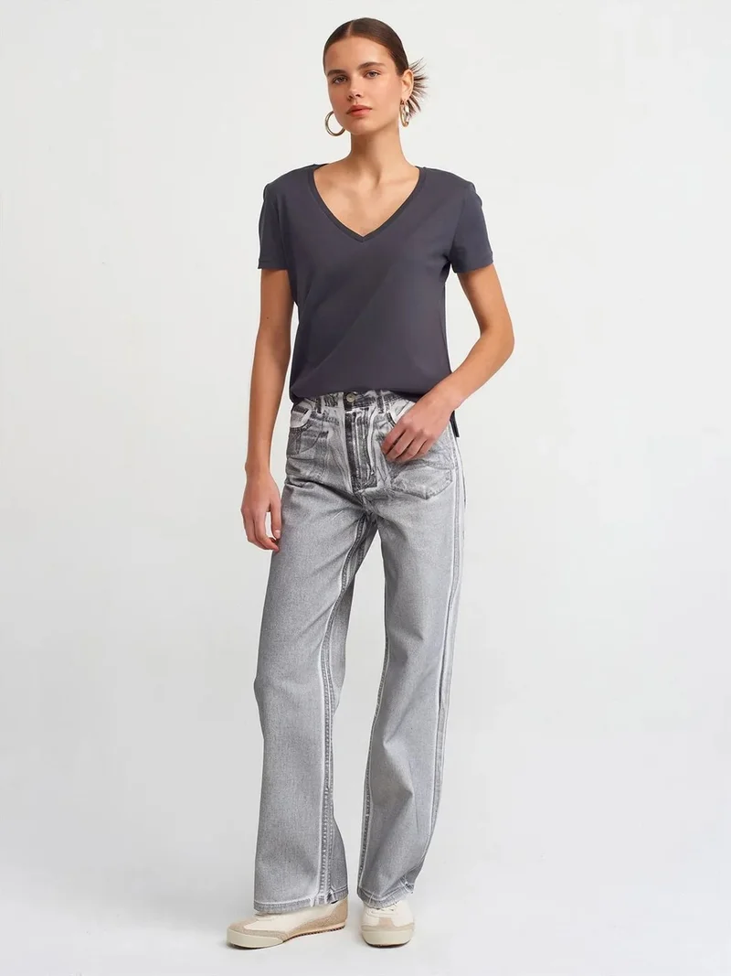 ديلفين Dilvin Women’s Cotton V-Neck T-Shirt