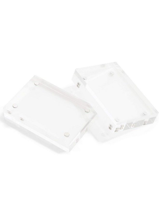 Juvale 2 Pack Acrylic Picture Frames 2X3 Mini Wallet Size For Photos Tabletop Desktop  - Image 3