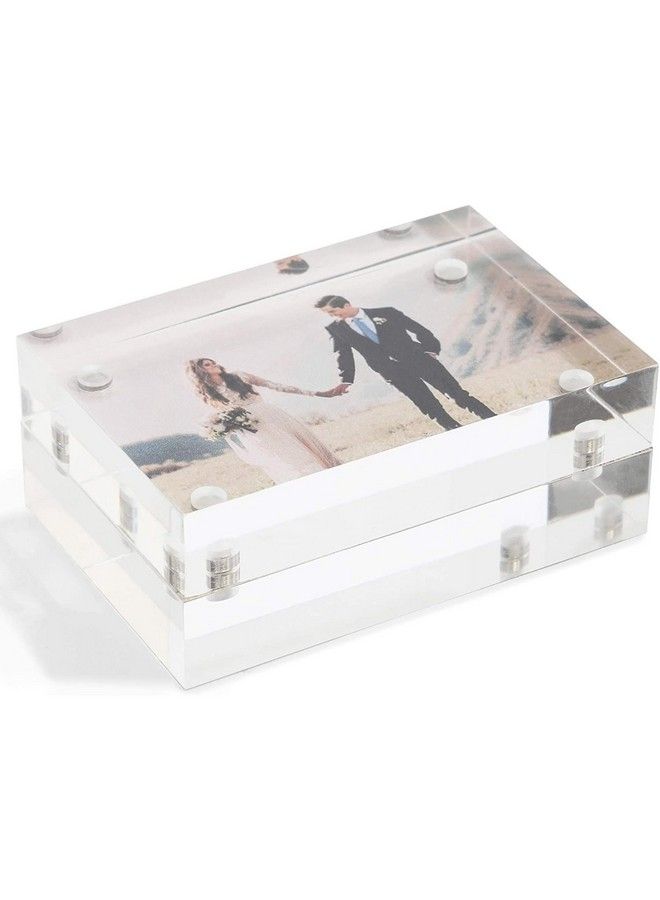 Juvale 2 Pack Acrylic Picture Frames 2X3 Mini Wallet Size For Photos Tabletop Desktop  - Image 5